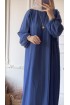 فستان روزا بأكمام مطوية (أزرق) 4077